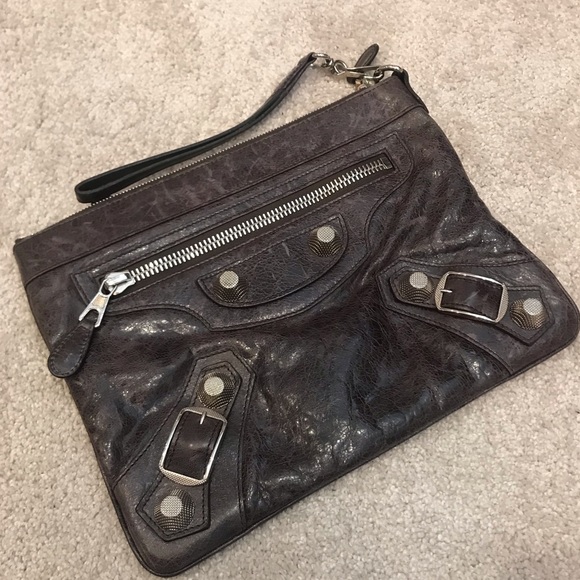 balenciaga wristlet clutch